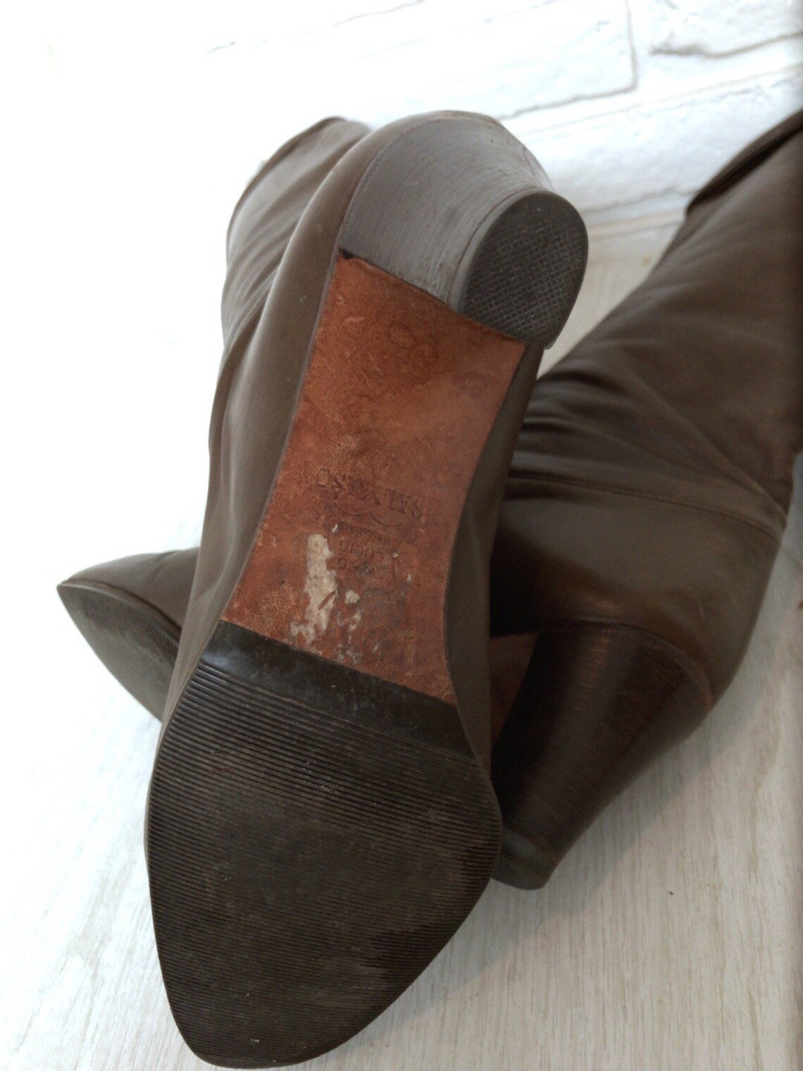 army green high heel boots