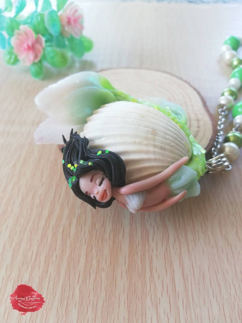 Mermaid art Clay mermaid necklace Necklace for woman Gift ideas Mermaid necklace beads Mermaid necklace for girls Polymer clay mermaid
