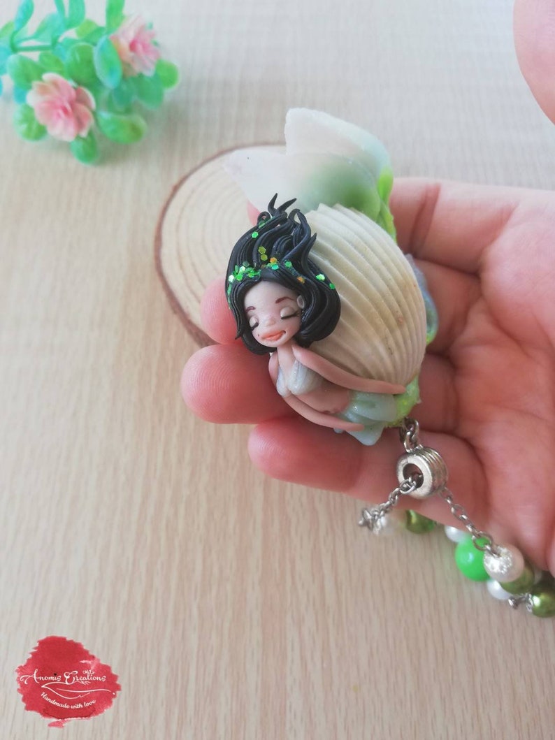 Mermaid art Clay mermaid necklace Necklace for woman Gift ideas Mermaid necklace beads Mermaid necklace for girls Polymer clay mermaid