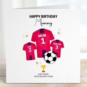 Soccer Birthday Card for Mum, Personalised Mummy Football Birthday Card, Happy Mothers Day Card, Gifts for Mummy, Bonus Step Mum REF: CB211