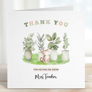 Teachers Card Gift, Personalised Gift for Teacher, Teacher Appreciation Week, Thank You Teacher Gift, Cat Kitten Card, Preschool, REF: AT70