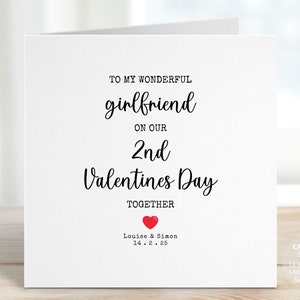 Personalised Girlfriend Valentines Day Card, To My Girlfriend On Valentines Day Together, Girlfriend Valentine Card, Partner Card, REF: SV42