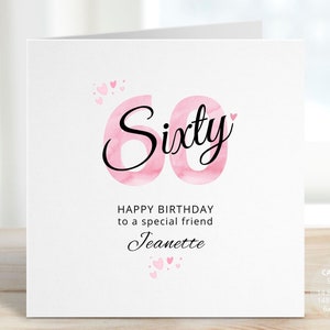 Personalised 60th Birthday Card for Her, Sixtieth Happy Birthday Card, 60th Birthday Gift, Sixty Card for Women, Friend, Mum, Nan, REF:CB232