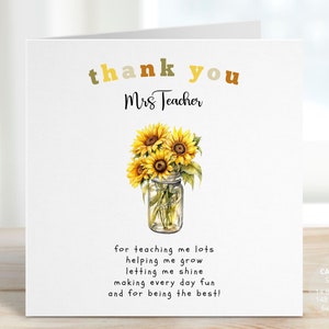 Teacher Appreciation Card, Gift from Kids, Teacher Thank You Card from Student, End of Year Gift, Kindergarten, Daycare, PreSchool, REF:AT65