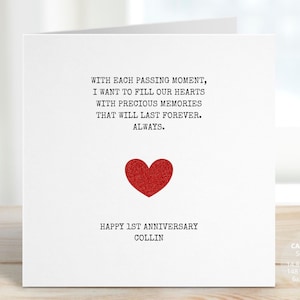 Anniversary Gifts for Boyfriend, 50th Wedding Anniversary Card Gift for Husband or Wife, Girlfriend First Anniversary Card by Year, REF:CA54
