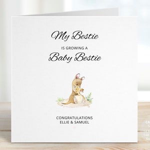 My Bestie Is Pregnant Card, Baby Shower Card for Mummy To Be, Pregnancy Baby Shower Gift, New Baby, Parents to be Pregnancy Gift, REF: BP2