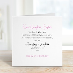 Personalised Daughter Birthday Card, 18th 21st 30th 40th, Amazing Daughter Greeting Card for her, Birthday Card for Daughter, REF: CB252