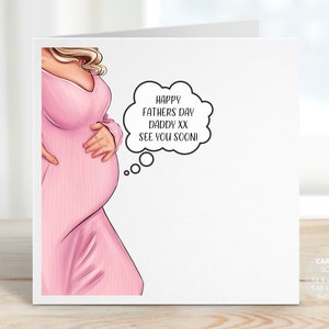 Expectant Father's Day Card, Expecting Father to be, Pregnant Unborn Baby, Soon to be New Dad, Utero Baby, Daddy From Baby Bump, REF: SF22