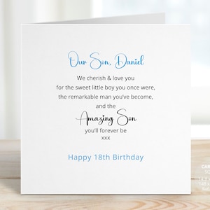 Personalised Son Birthday Card, 18th 21st 30th 16th 40, Wonderful Son Greeting Card for him, Birthday Card for Son, Any Age Card, REF: CB251