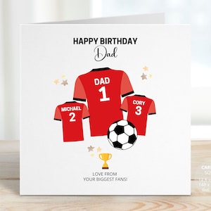 Soccer Birthday Card for Dad, Personalised Daddy Football Birthday Card, Father Happy Birthday Card, Footy Birthday Gift for Him, REF: CB210