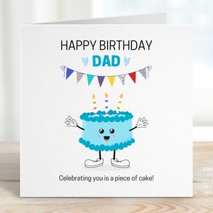Birthday Card for Dad, Dad Birthday Card, Happy Birthday Card for Him, Card for New Daddy, Gift for Father. Father's Day Cake Card, REF:CB16