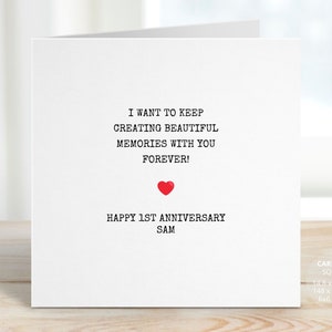 Sentiment Anniversary Card, Personalised Happy Anniversary Card for Him or Her, 1st Anniversary Gift, Congrats Wedding Anniversary, REF:CA53