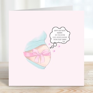 Personalised Soon To Be Mum Birthday Card, Expectant Mothers Love from Baby Bump, Mummy To Be Pregnancy Card from Unborn Baby, REF: CB174