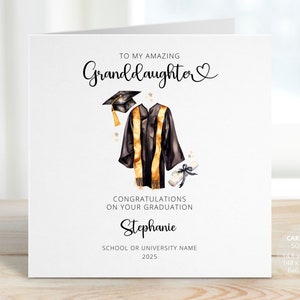 Graduation Card for Granddaughter, Personalised Graduation Gifts, Happy Graduation Card for Him or Her, School College University, REF: CG24