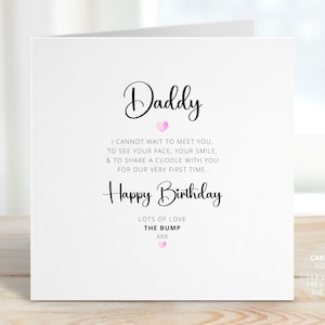 Personalised Soon To Be Dad Birthday Card, Expectant Father Love from Baby Bump, Daddy To Be Pregnancy Card from Unborn Baby, REF: CB171