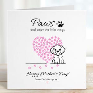 Dog Mum Mothers Day Card, Happy Mother's Day Card from the Dog, Personalised Mum Card from Fur Baby, Gift for Dog Mum, Puppy Mummy, REF:SM54