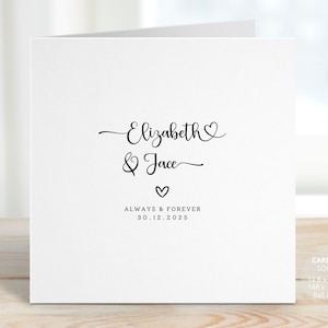 Personalised Couple Names and Date Card, Custom Special Date Wedding Anniversary Card for Wife Husband Partner, Engagement Gift, REF: CA92