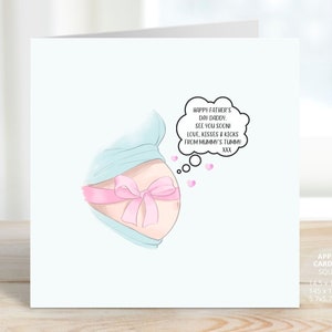 Personalised Soon To Be Dad Father's Day Card, Expectant Father Love from Baby Bump, Daddy To Be Pregnancy Card from Unborn Baby, REF: SF50