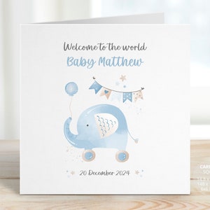 Personalised New Baby Boy Card, New Mum and Dad, Card for New Mummy & Daddy, Congratulations Baby Card, Baby Shower Expecting Card, REF:BN05