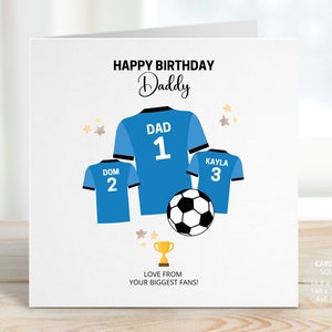 Soccer Birthday Card for Dad, Personalised Football Happy Birthday Card for Daddy, Father Birthday Greeting Card, New Dad Gift, REF: CB209