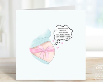 Personalised Soon To Be Dad Father's Day Card, Expectant Father Love from Baby Bump, Daddy To Be Pregnancy Card from Unborn Baby, REF: SF50