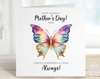 Mother's Day In Heaven Card, Remembering Mum, Personalised Heavenly Bereavement Gift, Loss of Mum, Missing Mum on Mothers Day, REF: SM108