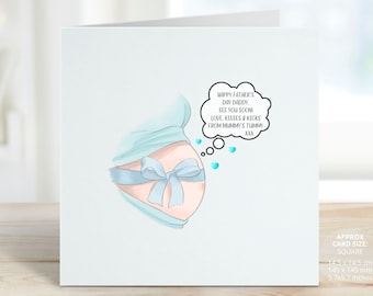 Personalised Soon To Be Dad Father's Day Card, Expectant Father Love from Baby Bump, Daddy To Be Pregnancy Card from Unborn Baby, REF: SF51