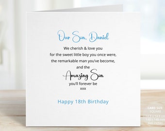 Personalised Son Birthday Card, 18th 21st 30th 16th 40, Wonderful Son Greeting Card for him, Birthday Card for Son, Any Age Card, REF: CB251