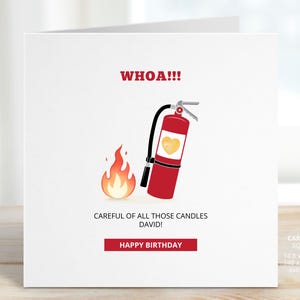 Fire Extinguisher Birthday Card, Fire Extinguisher Gift, Funny Lots of Candles Birthday for Him or Her, Partner, Friend, Husband, REF: CB510