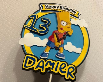 The Bart Simpsons Cake Topper,The Bart Simpsons party decor, birthday party decorations Simpsons CenterPiece, The Simpsons Cake Topper