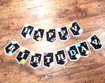Rocket Banner Girl - Space Party Decorations - Blast Off - Happy Birthday Solar System Party, Rocket Ship Topper| Space Ship| Space Ship|