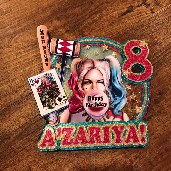 Personalized Harley Quinn Cake Topper Suicide Squad Anchor Etsy