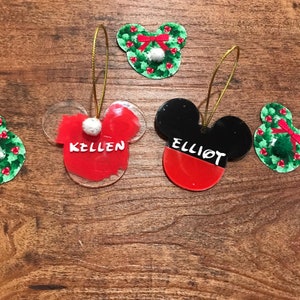 Personalized Mickey head name ornaments, Custom Mickey party decoration, Mickey Christmas bauble tree decoration