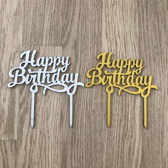 Happy Birthday Cake Topper Party Decor Party Supplies Etsy