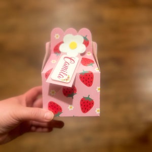 Strawberry girl gable Box, strawberry party decor, strawberry birthday