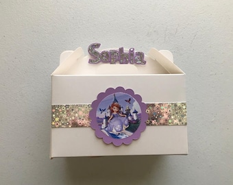 Sofia the First Favor Box, Purple Treat Box, Favor Box, Sofia,Gable Box,Sofia Princess Party, James, Purple Party