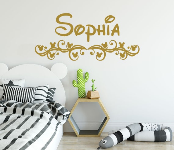 name wall decal minnie mouse vinyl decals sticker custom name | etsy