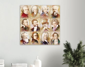 Komponisten-Poster mit 12 Komponisten der klassischen Musik