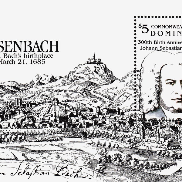 Johann Sebastian Bach Briefmarke mit coolem Lapsus. Kein Angebot für Sammler, aber für Bach-Fans. Ein Künstler hat sich sympathisch geirrt.