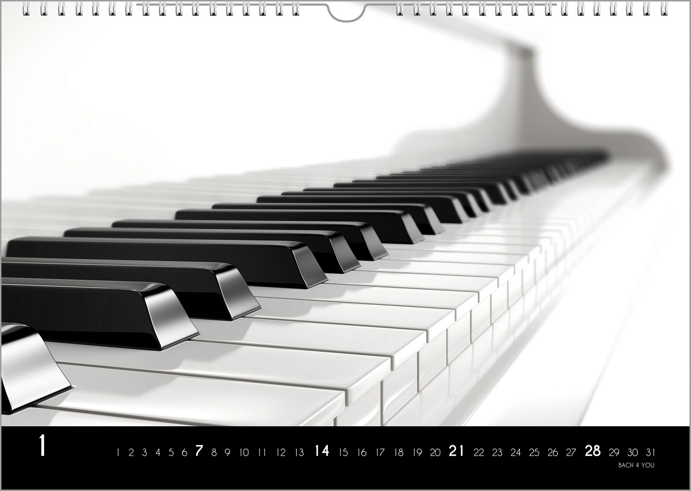 New calendar 2021 with a musical background piano Vector Image