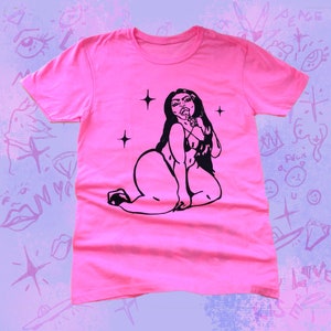 Pink tee Sitting Pretty Hot Pink