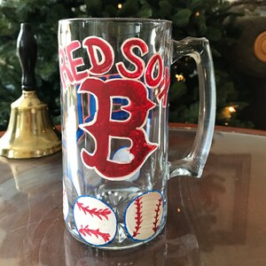 Boston Red Sox Tazza in vetro dipinta a mano SPORT