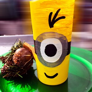 Minions 2 Sided Hand Painted Glass
