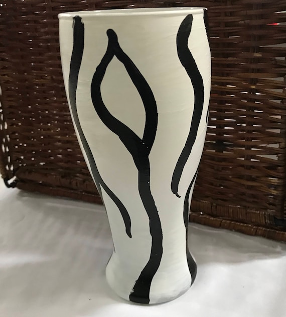 Zebra Print Vase Personalized Etsy