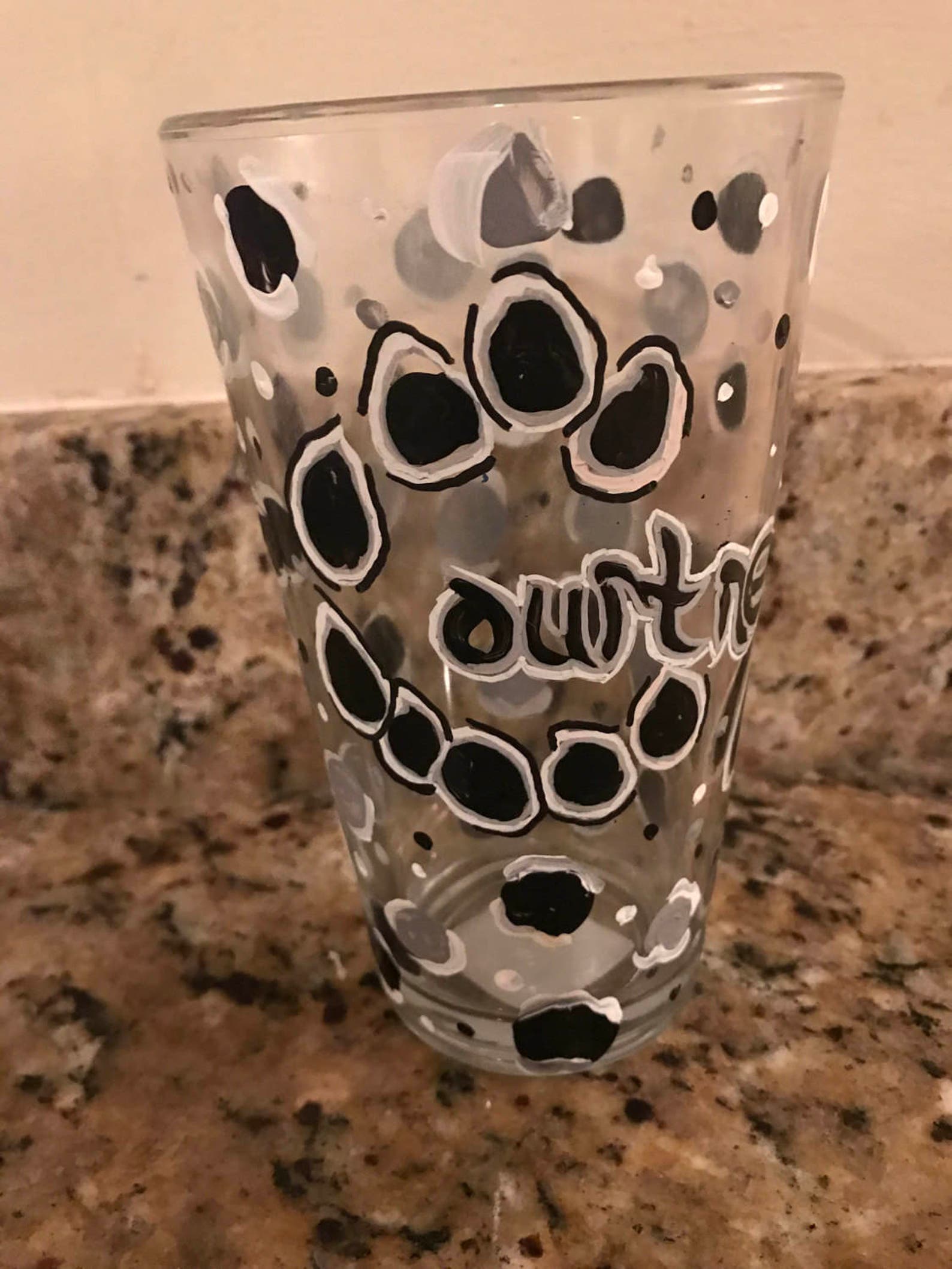 Hand Painted Glass Animal Print Personalized Etsy