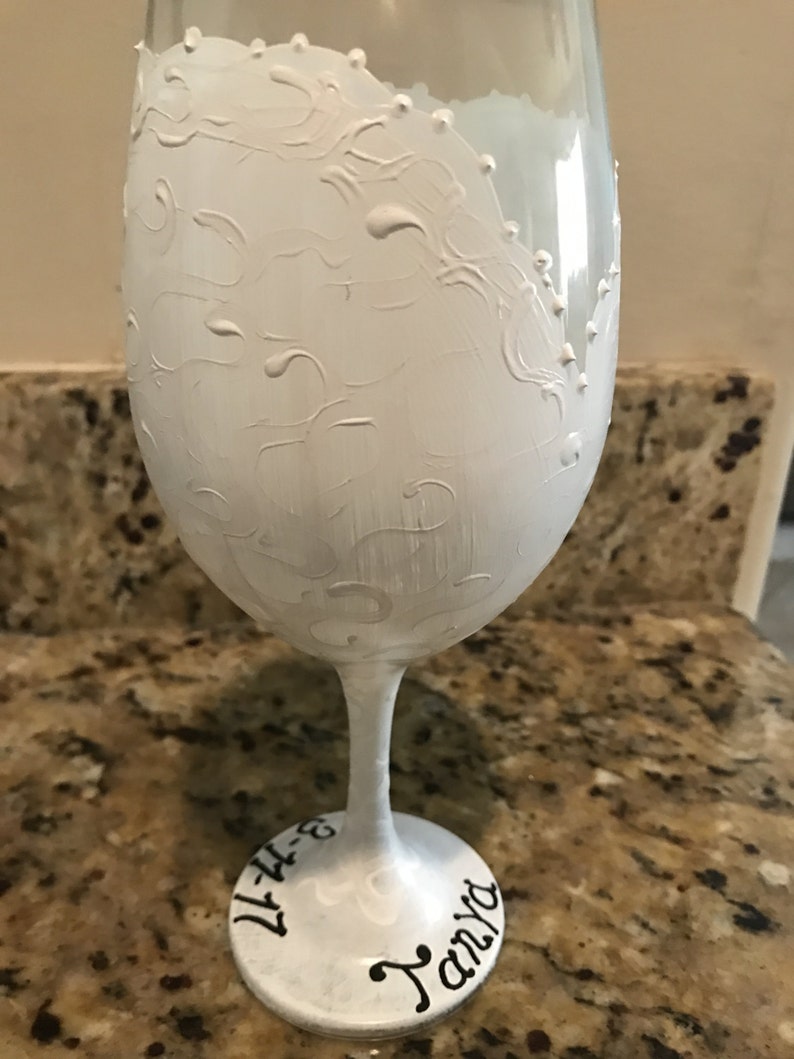 Bride Wedding Dress Wine Glass Personalized Etsy