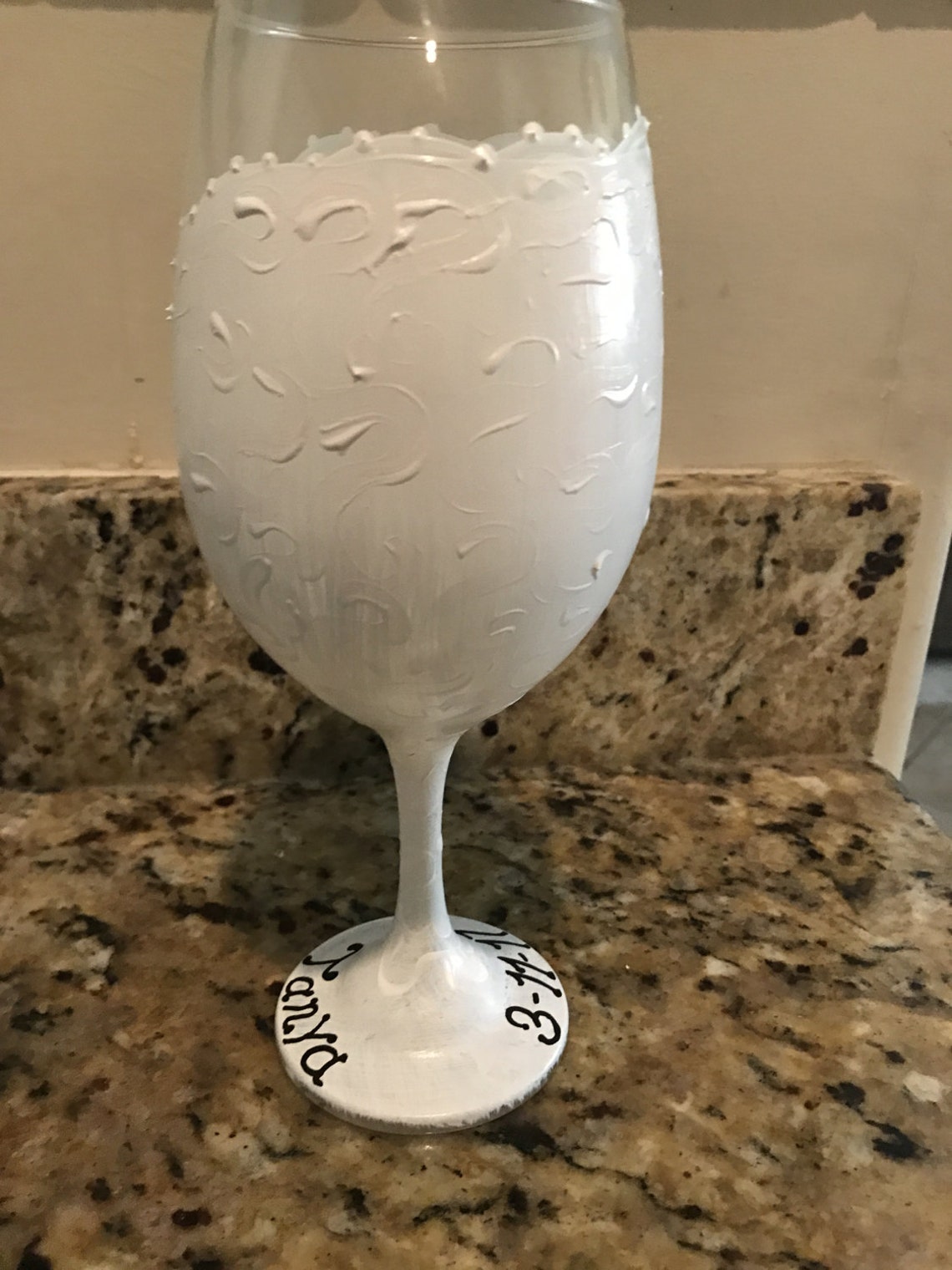 Bride Wedding Dress Wine Glass Personalized Etsy