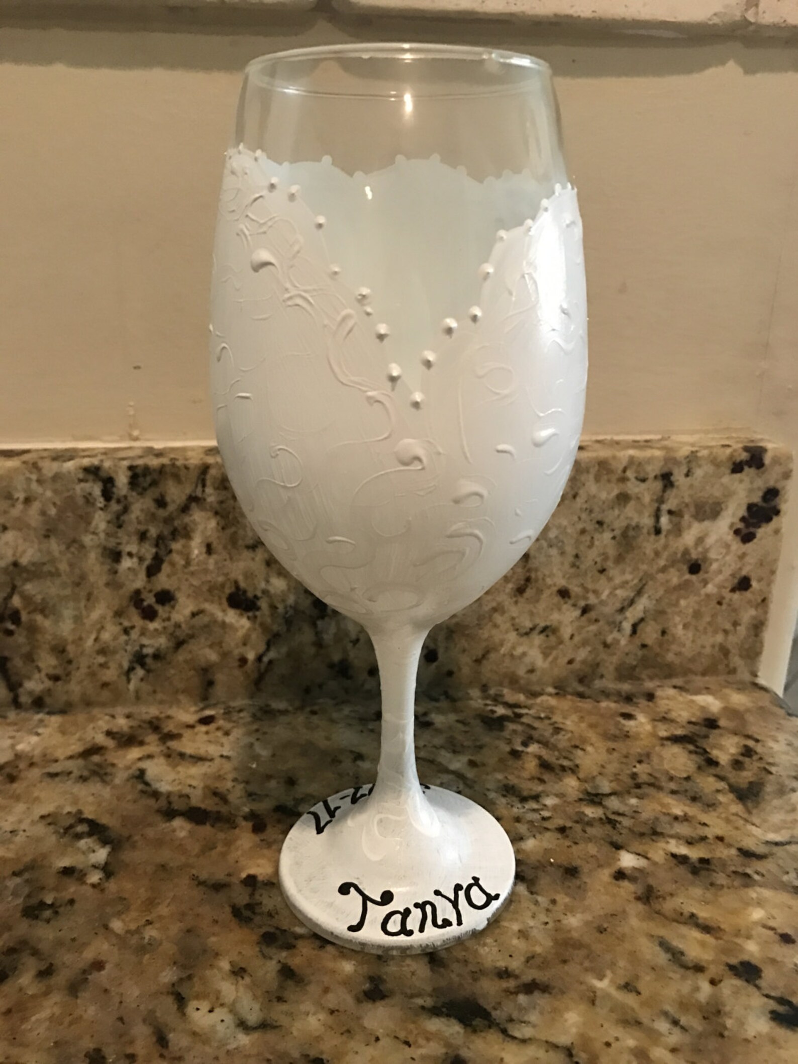 Bride Wedding Dress Wine Glass Personalized Etsy