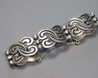 Vintage 925 Sterling Silver Mexico Bracelet, 2.5