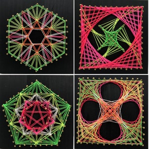 15CM Mini Geometry String Art Patterns / Templates | Etsy